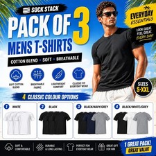 Pack of 3 Mens Plain Crew Neck
