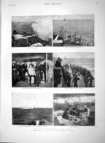 Old antique print - old, navy