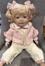 Leonardo Collection Porcelain Baby Doll Soft Body 53cm Dressed Pretty Blonde