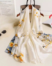 Silk Scarf Women Floral Design
