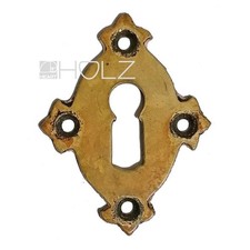 Key Sign Antique Oval Door Escutcheon Blütenkreuz Old Brass