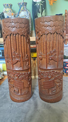 Vintage hand carved - vintage, bamboo