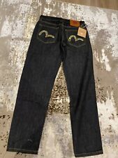 Evisu Embroidered Gold Seagull Logo  Navy Jeans - 30 - Brand New