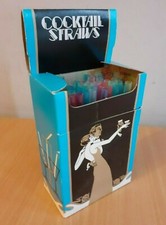 Vintage Bar Cocktail Straws Dispenser Box Part Full Plastico