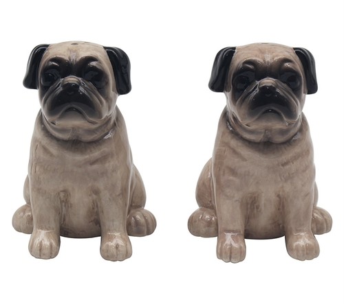 Salt pepper cruet set pug - pepper,