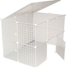  BLACK  RABBIT BUNNY LARGE INDOOR RUN PLAY PEN CAGE METAL GRID CUBE NEW UK