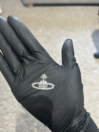 Silver metal diamanté - 1x, flat