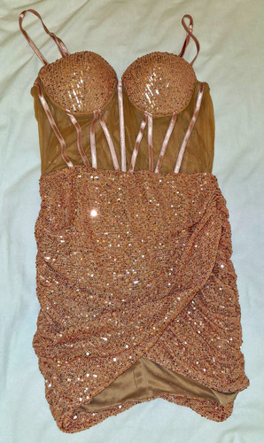 Rose gold sequin dress - rose,