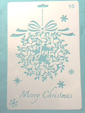 Christmas Stencil Joy Merry Christmas Window