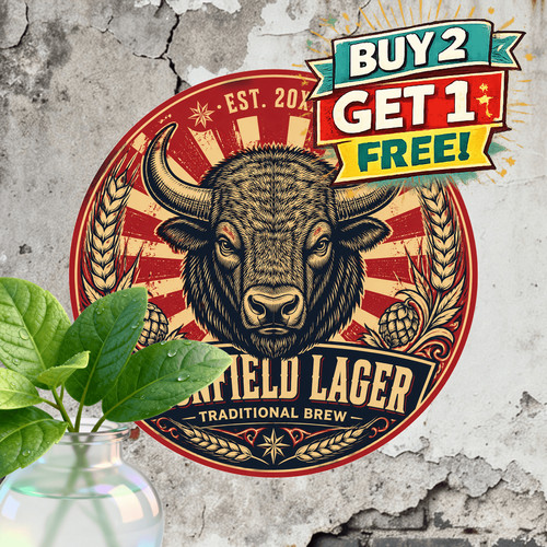 Belgian beer retro round metal - beer,
