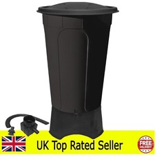 200 LITRE BLACK WATER BUTT WITH  BLACK STAND TAP & LID + DIVERTER KIT UK MADE