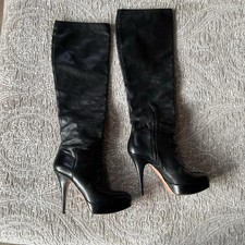 Prada Leather Black Knee High