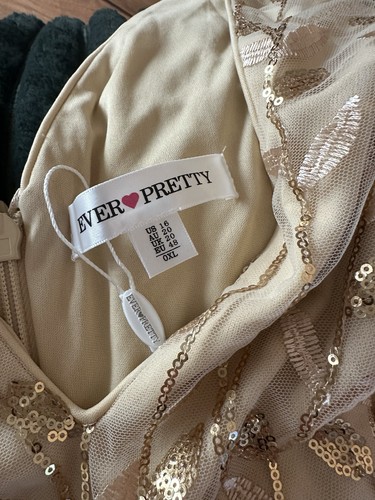 Ever pretty beige gold sequin - ever-pretty, beige/gold