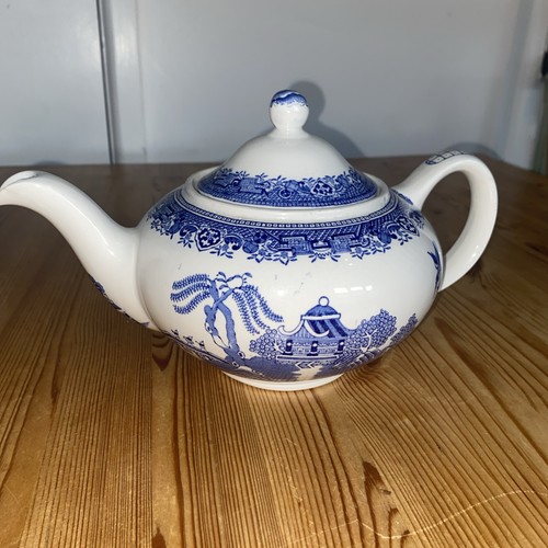 Blue willow teapot wood sons - blue,