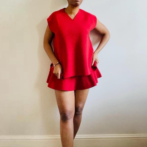 Zara red neck - and, knit