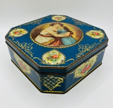 Rare Vintage Blue Bird Confectionery Toffee Tin with Lady & Young Girl on Lid