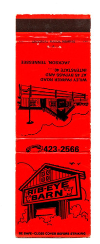 Rib eye barn matchbook - barn,