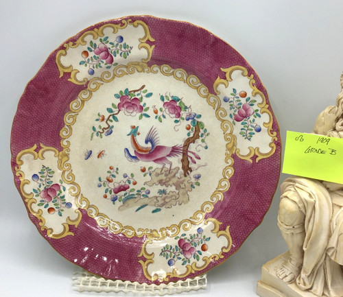 Minton pink cockatrice dinner - minton,
