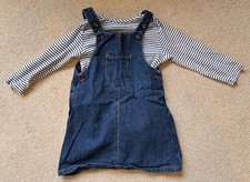 Marks and Spencer girls’ denim dress and vest set, size 12-18 months