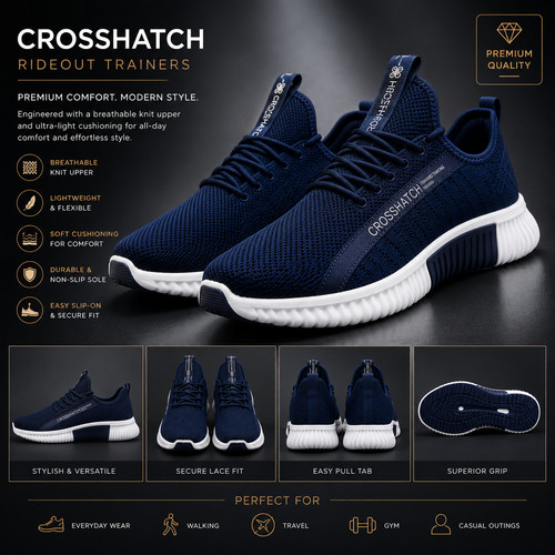 Mens trainers navy blue sock - trainers,