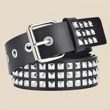 3-Row Pyramid Studded Belt