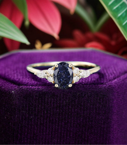 Blue sandstone ring bridal