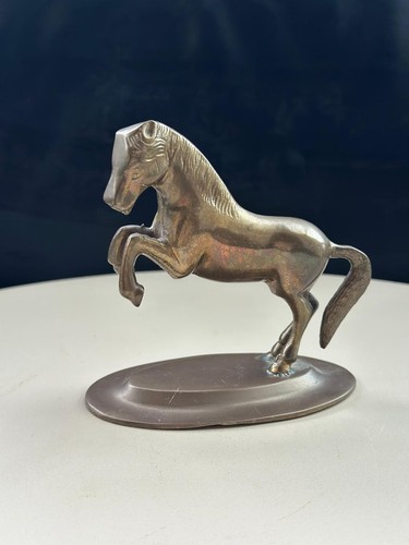 Vintage brass rearing horse - vintage,