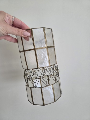 Vintage capiz shell cylinder - capiz,