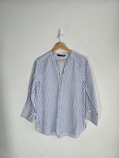 Zara Blue White Striped Blouse