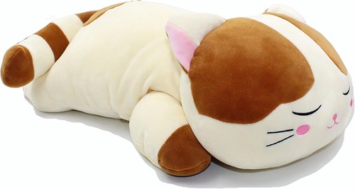 Sleeping cat hugging - cat, pillow