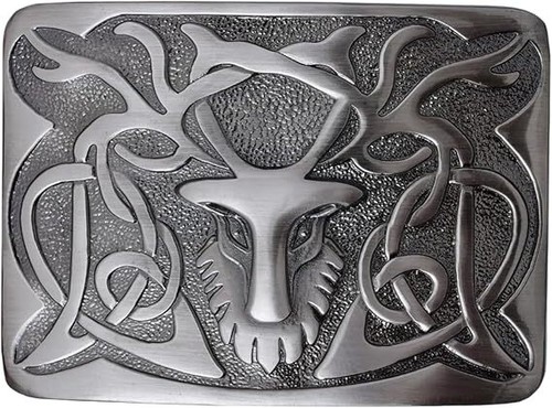 Stag head kilt belt buckle - stag,