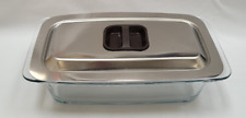 Glass Heat Proof Dish With Stainless Steel Lid For Hostess Trolley - Lot D