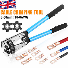 6mm² - 50mm² Plug Crimp Crimping Tool Battery Cable Lug Hex Terminal Crimper UK