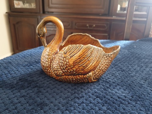 Vintage ceramic brown glazed - brown,