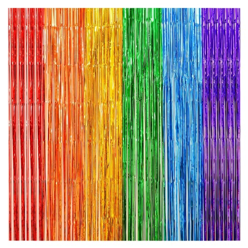 Pack rainbow foil fringe - rainbow,