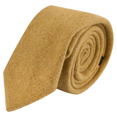 Mustard woven wool tie mens - mustard, tie,