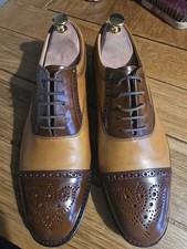 Loake Woodstock Tan Brown Oxford Brogues UK 6 G Fit + Loake Dust Bags