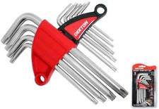 Short Long Star Torx Allen Key Security Wrench Set  T10 - T50 9Pc Keys DT85513