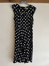 BNWOT Billie And Blossom Blue Polka Dot Dress Uk 14 Zip Up Back