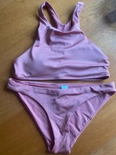 Pink Racer Back Tankini Bikini Swimwear