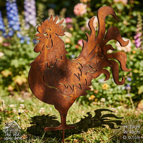 Metal cockerel chicken rusty - chicken,