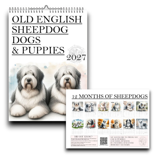 Old english sheepdog calendar - english,