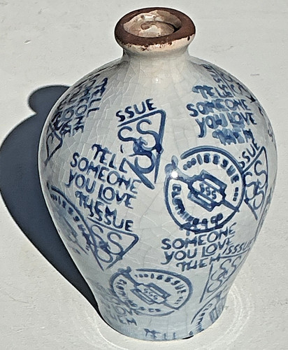 Unusual studio pottery bottle - unusual,