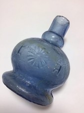 VERY RARE coloured Old PICTORIAL embossed Victorian Night Lamp Burst Lip Bottle