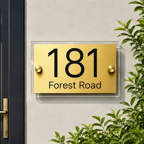 Personalised house number - house, sign