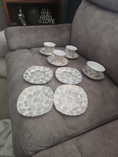 Vale Floral Gold Filigree Design Bone China Tea Set. Rare & Vintage 1950s