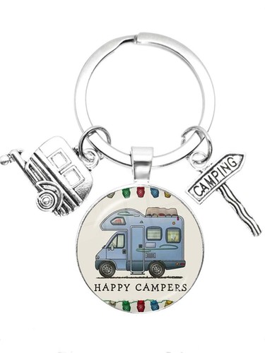 Camper van slogan keychain - van,