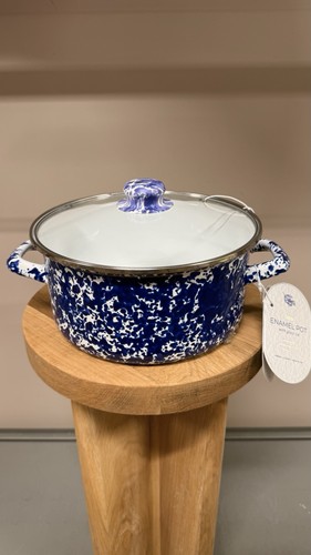 Vintage style enamel stockpot - vintage,