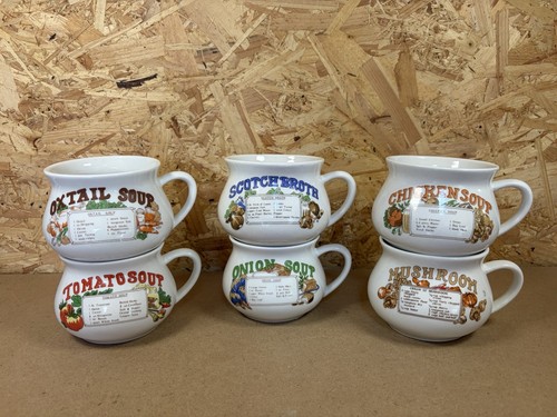 Vintage recipe soup mugs - vintage,