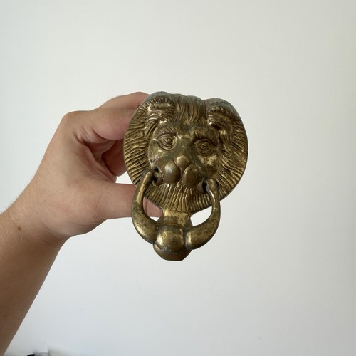 Vintage brass lion head - vintage,